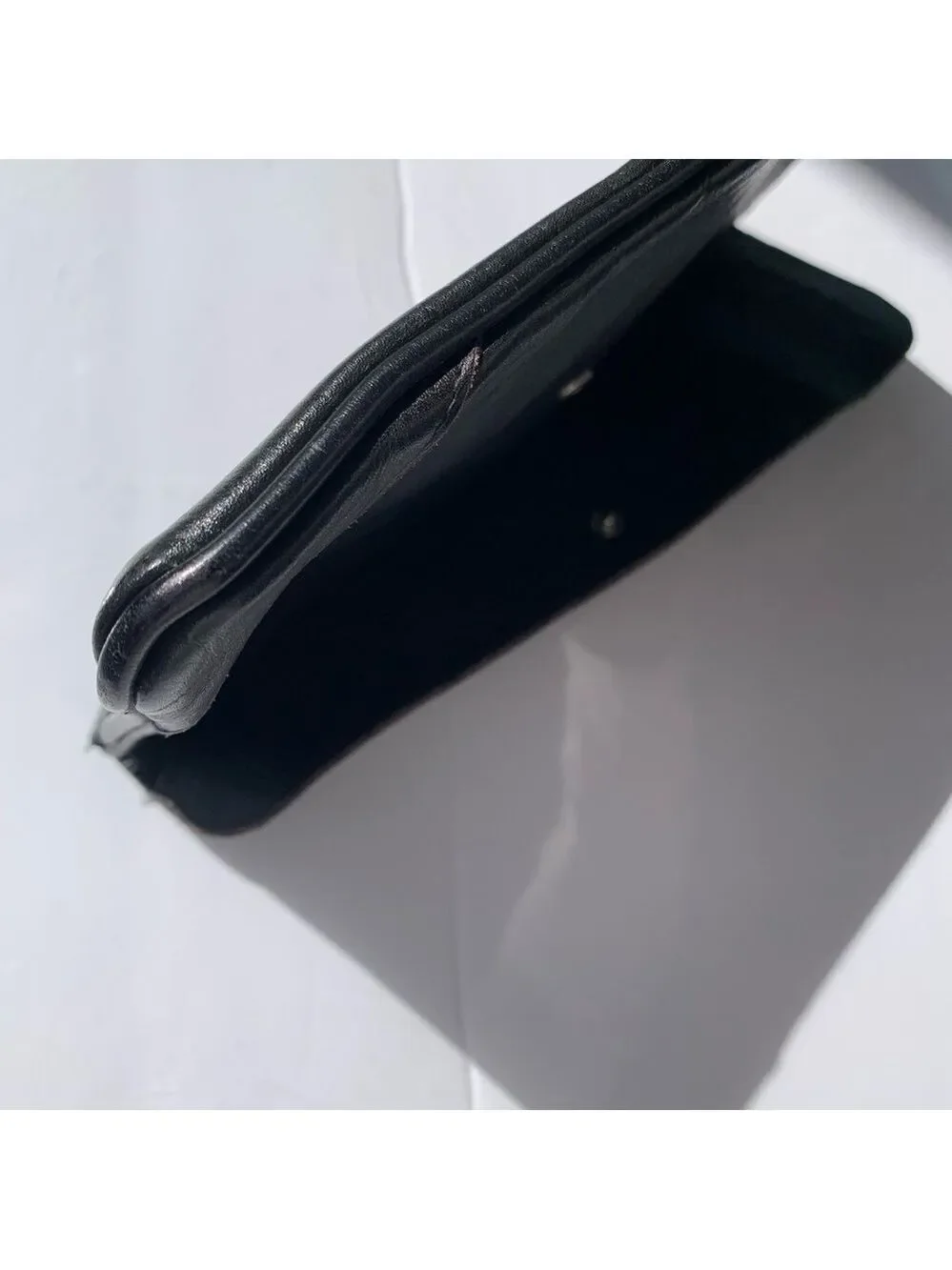 VINTAGE Genuine Leather envelope style clutch evening casual minimalist